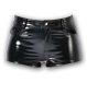Preview: Damen Shorts Safari Lack Schwarz mit Taschen und Bund
